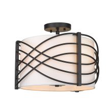Golden 5516-SF BLK-MWS - Wry Lighting Zara 3-light Semi-Flush Mount in Matte Black